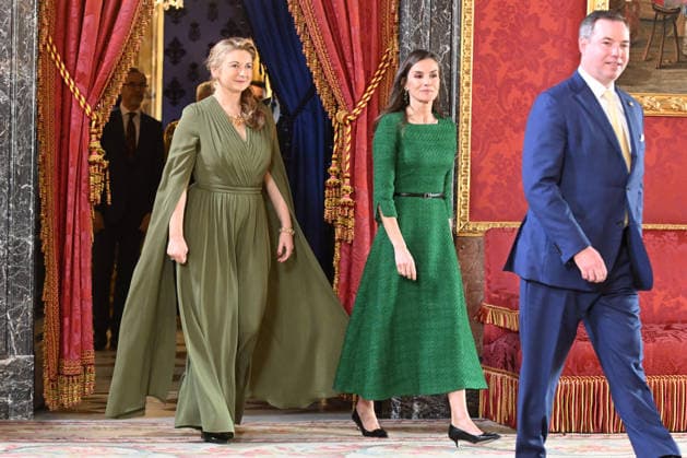 The King and Queen offer a lunch in honor of the Grand Dukes of Luxembourg at the Royal Palace Stéphanie de Lannoy, Queen Letizia and Guillermo V of Luxembourg during the reception held before the lunch held at the Royal Palace, on March 5th, 2026, in Madrid Spain ALMUERZO DUQUES PALACIO REYES José Madrid Madrid Madrid Spain  Copyright: xJosÃ xOlivax 7340508