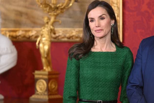 The King and Queen of Spain host a lunch in honor of the Grand Dukes of Luxembourg at the Royal Palace Queen Letizia during the reception held before the lunch held at the Royal Palace, March 5, 2026, in Madrid Spain  Copyright: xJosÃ xOlivax 7340522
