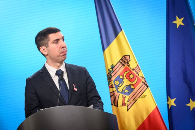 Berlin, Pressebegegnung Johann Wadephul und Mihai PopÈ™oi Pressekonferenz vom deutschen Außenminister Johann Wadephul (CDU) und mit dem moldauischen Außenminister Mihai PopÈ™oi am 05.03.2026 im Auswärtigen Amt in Berlin. Berlin Auswärtiges Amt Berlin Deutschland *** Berlin, Press meeting Johann Wadephul and Mihai PopÈ™oi Press conference by German Foreign Minister Johann Wadephul CDU and Moldovan Foreign Minister Mihai PopÈ™oi on 05 03 2026 at the Federal Foreign Office in Berlin Berlin Federal Foreign Office Berlin Germany