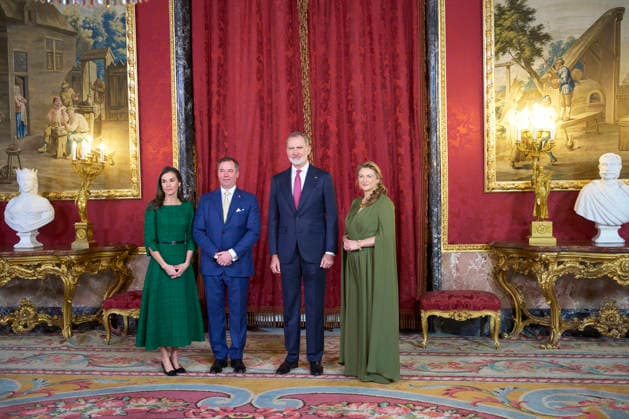 Spanish Royas host lunch to Grand Duke and Grand Duchess of Luxembourg King Felipe VI of Spain, Queen Letizia of Spain, Guillaume V, Grand Duke of Luxembourg, Stephanie Marie Claudine Christine de Lannoy, Grand Duchess of Luxembourg attends a Oficial Lunch at Royal Palace on March 5, 2026 in Madrid, Spain Photo by IMAGO MPG Madrid Royal Palace Madrid Spain  Copyright: xMPGx