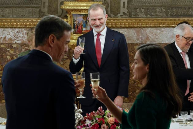 King Felipe VI during the luncheon held at the Royal Palace in honor of the Grand Dukes of Luxembourg, in Madrid, Spain, 05 March 2026. Official visit of the Grand Dukes of Luxembourg to Spain !ACHTUNG: NUR REDAKTIONELLE NUTZUNG!  Copyright: xChemaxMoyax GRAF4004 20260305-55019602336_1