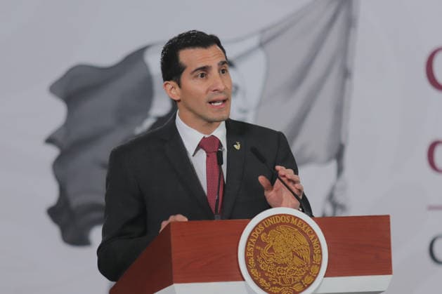 Rommel Pacheco, Director General of the National Commission for Physical Culture and Sports (CONADE) speaks during a briefing on the contest Represent Mexico at the Opening of the 2026 FIFA World Cup, through the so-called President s ticket at National Palace. on March 5, 2026 in Mexico City, Mexico. Mexico City Mexico - ZUMAe321 20260305_zia_e321_021 Copyright: xCarlosxSantiagox