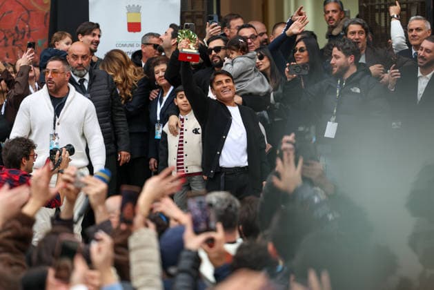 Naples, March 5, 2026 - Sal Da Vinci celebrates in his hometown of Mergellina after winning the Sanremo Music Festival (NeaPhoto)  Copyright: xNapolipressx xipa-agency.netx xNapolipressx IPA_Agency_IPA72422172