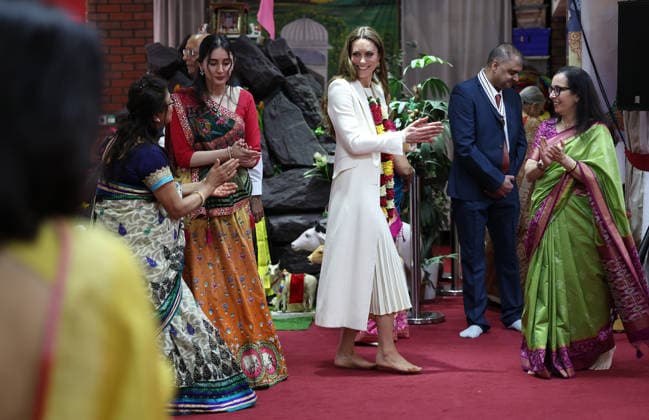 . 05 03 2026. Leicester ,United Kingdom. Kate Middleton, the Princess of Wales , during a visit to the Shreeji Dham Haveli Hindu Temple in Leicester, United Kingdom.  xi-Imagesx xPoolx IIM-26613-0042
