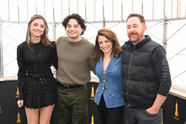 NEW YORK, NY- MARCH 5: Giorgia Whigham, Max Burkholder, Alanna Ubach and Scott Grimes pictured as the cast of TED visit the Empire State Building to Celebrate it™s Season 2 Premiere on Peacock on March 5, 2026 in New York City. Copyright: xmpi099 MediaPunchx