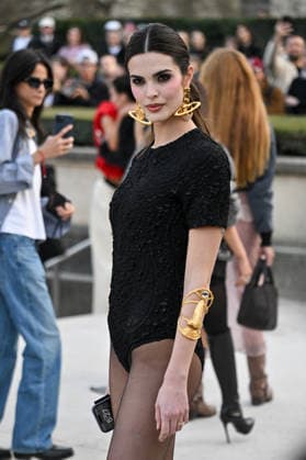 PFW Schiaparelli Outside Arrivals Carolina Mendes arriving at the Schiaparelli show during Fashion Week in Paris, France on March 5, 2026. Photo by Julien Reynaud APS-Medias ABACAPRESS.COM Paris France  Copyright: xReynaudxJulien APS-Medias ABACAx