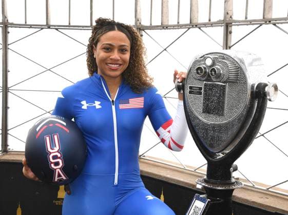 NEW YORK, NY- MARCH 5: Azaria Hill visits the Empire State Building Following her Olympic Debut at the 2026 Milan Cortina Winter Olympics on March 5, 2026 in New York City. Copyright: xmpi099x