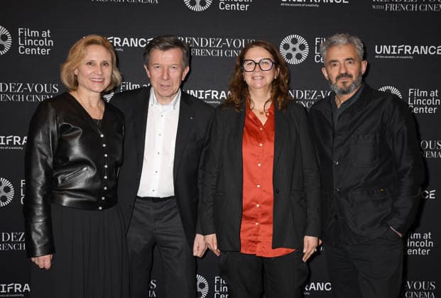 NEW YORK, NY - MARCH 5: Daniela Elstner, Gilles PÃ lisson, Florence Almozini and Daniel Battsek at the opening night of the 31st Rendez-Vous With French Cinema on March 5, 2026 at Furman Gallery at the Walter Reade Theater in New York City. Credit; mpi099 MediaPunch Copyright: xMediaPunchx