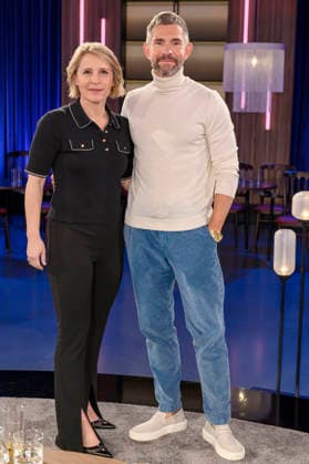 Susan Link und Micky Beisenherz bei der Aufzeichnung der WDR-Talkshow Kölner Treff im WDR Studio BS 3. Köln, 05.03.2026