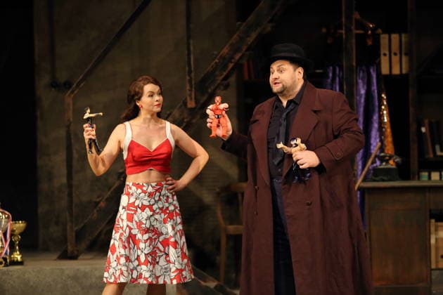 Nadezhda Karyazina (als Isabella) und Misha Kiria (als Taddeo) während der Fotoprobe für L Italiana in Algeri in der Deutschen Oper in Berlin, 5. März 2026. Dramma giocoso per musica in zwei Akten von Gioacchino Rossini. Musikalische Leitung Alessandro De Marchi. Inszenierung Rolando Villazon. Bühne Harald Thor. Kostüme Brigitte Reiffenstuel. Premiere ist am 8. März 2026. Deutsche Oper Berlin L Italiana in Algeri