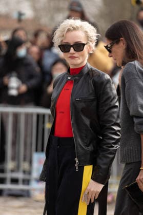 PFW Loewe Outside Arrivals NB Julia Garner arrived at the Loewe Womenswear Fall Winter 2026-2027 show as part of Paris Fashion Week on March 06, 2026 in Paris, France. Photo by Nasser Berzane ABACAPRESS.COM Paris France  Copyright: xBerzanexNasser ABACAx