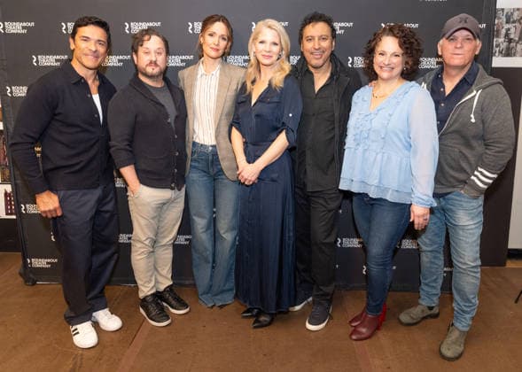 NY: Fallen Angels on Broadway press event Mark Consuelos, Christopher Fitzgerald, Rose Byrne, Kelli O Hara, Aasif Mandvi, Tracee Chimo, Scott Ellis attend Fallen Angels on Broadway press event at New 42nd st Studios in New York, NY on March 6, 2026. New York New York United States Copyright: LevxRadin