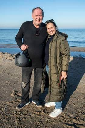 abb Walter Lehnertz und Sonja Burghausen (Ehefrau-Waldi) zu Gast am Strand bei 10.Jahre Baltic Lights 2026 Promi Charity Schlittenhunderennen zu Gunsten der Welthungerhilfe an der Ostsee zwischen der Seebruecke Ahlbeck und der Seebruecke Heringsdorf , Freitag 06.03.2026 in Heringsdorf MV Deutschland