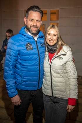 abb Matthias Killing und Nina Ensmann zu Gast am Strand bei 10.Jahre Baltic Lights 2026 Promi Charity Schlittenhunderennen zu Gunsten der Welthungerhilfe an der Ostsee zwischen der Seebruecke Ahlbeck und der Seebruecke Heringsdorf , Freitag 06.03.2026 in Heringsdorf MV Deutschland