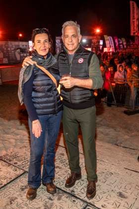 abb Freundin Nicole Toursarkissian und Florian Fitz zu Gast am Strand Falckellauf bei 10.Jahre Baltic Lights 2026 Promi Charity Schlittenhunderennen zu Gunsten der Welthungerhilfe an der Ostsee zwischen der Seebruecke Ahlbeck und der Seebruecke Heringsdorf , Freitag 06.03.2026 in Heringsdorf MV Deutschland