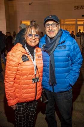 abb Christine Stumph und Wolfgang Stumph Ehepaar zu Gast am Strand bei 10.Jahre Baltic Lights 2026 Promi Charity Schlittenhunderennen zu Gunsten der Welthungerhilfe an der Ostsee zwischen der Seebruecke Ahlbeck und der Seebruecke Heringsdorf , Freitag 06.03.2026 in Heringsdorf MV Deutschland