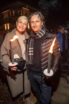 abb Sanna Englund und Marco Fischer ( Ehemann) zu Gast am Strand Falckellauf bei 10.Jahre Baltic Lights 2026 Promi Charity Schlittenhunderennen zu Gunsten der Welthungerhilfe an der Ostsee zwischen der Seebruecke Ahlbeck und der Seebruecke Heringsdorf , Freitag 06.03.2026 in Heringsdorf MV Deutschland