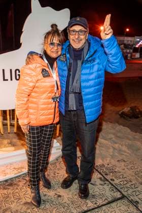 abb Christine Stumph und Wolfgang Stumph zu Gast am Strand bei 10.Jahre Baltic Lights 2026 Promi Charity Schlittenhunderennen zu Gunsten der Welthungerhilfe an der Ostsee zwischen der Seebruecke Ahlbeck und der Seebruecke Heringsdorf , Freitag 06.03.2026 in Heringsdorf MV Deutschland