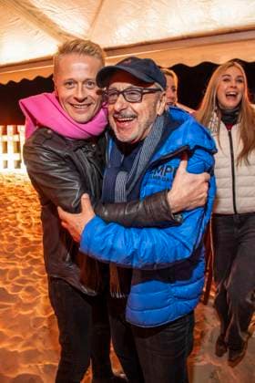 abb Roman Knizka und Wolfgang Stumph zu Gast am Strand bei 10.Jahre Baltic Lights 2026 Promi Charity Schlittenhunderennen zu Gunsten der Welthungerhilfe an der Ostsee zwischen der Seebruecke Ahlbeck und der Seebruecke Heringsdorf , Freitag 06.03.2026 in Heringsdorf MV Deutschland