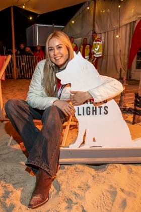 abb Nina Ensmann zu Gast am Strand bei 10.Jahre Baltic Lights 2026 Promi Charity Schlittenhunderennen zu Gunsten der Welthungerhilfe an der Ostsee zwischen der Seebruecke Ahlbeck und der Seebruecke Heringsdorf , Freitag 06.03.2026 in Heringsdorf MV Deutschland