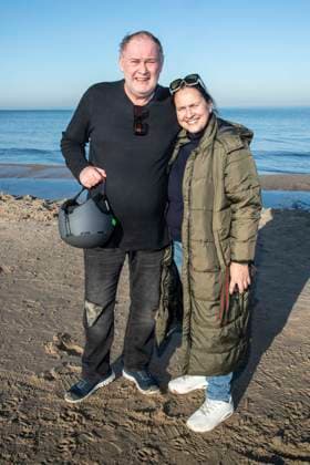 abb Walter Lehnertz und Sonja Burghausen (Ehefrau-Waldi) zu Gast am Strand bei 10.Jahre Baltic Lights 2026 Promi Charity Schlittenhunderennen zu Gunsten der Welthungerhilfe an der Ostsee zwischen der Seebruecke Ahlbeck und der Seebruecke Heringsdorf , Freitag 06.03.2026 in Heringsdorf MV Deutschland