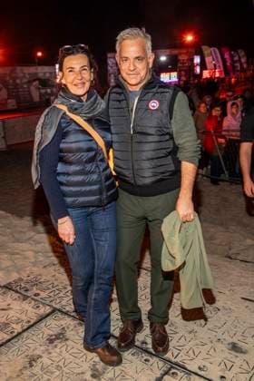 abb Freundin Nicole Toursarkissian und Florian Fitz zu Gast am Strand Falckellauf bei 10.Jahre Baltic Lights 2026 Promi Charity Schlittenhunderennen zu Gunsten der Welthungerhilfe an der Ostsee zwischen der Seebruecke Ahlbeck und der Seebruecke Heringsdorf , Freitag 06.03.2026 in Heringsdorf MV Deutschland