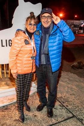 abb Christine Stumph und Wolfgang Stumph zu Gast am Strand bei 10.Jahre Baltic Lights 2026 Promi Charity Schlittenhunderennen zu Gunsten der Welthungerhilfe an der Ostsee zwischen der Seebruecke Ahlbeck und der Seebruecke Heringsdorf , Freitag 06.03.2026 in Heringsdorf MV Deutschland