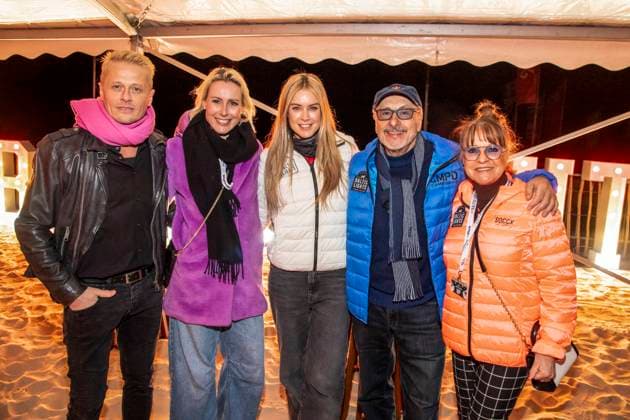 abb Roman Knizka, Franziska Hippe, Nina Ensmann, Wolfgang Stumph und Christine Stumph zu Gast am Strand bei 10.Jahre Baltic Lights 2026 Promi Charity Schlittenhunderennen zu Gunsten der Welthungerhilfe an der Ostsee zwischen der Seebruecke Ahlbeck und der Seebruecke Heringsdorf , Freitag 06.03.2026 in Heringsdorf MV Deutschland