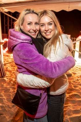 abb Franziska Hippe mit Nina Ensmann zu Gast am Strand bei 10.Jahre Baltic Lights 2026 Promi Charity Schlittenhunderennen zu Gunsten der Welthungerhilfe an der Ostsee zwischen der Seebruecke Ahlbeck und der Seebruecke Heringsdorf , Freitag 06.03.2026 in Heringsdorf MV Deutschland