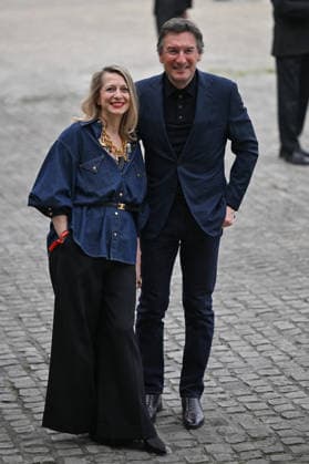 PFW Celine Outside Arrivals Severine Merle and Pietro Beccari arriving at the Celine show during Fashion Week in Paris, France on March 7, 2026. Photo by Julien Reynaud APS-Medias ABACAPRESS.COM Paris France  Copyright: xReynaudxJulien APS-Medias ABACAx