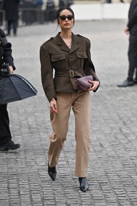 PFW Celine Outside Arrivals Bella Kim arriving at the Celine show during Fashion Week in Paris, France on March 7, 2026. Photo by Julien Reynaud APS-Medias ABACAPRESS.COM Paris France  Copyright: xReynaudxJulien APS-Medias ABACAx