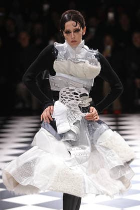 PFW - Junya Watanabe Runway Models Walk Runway for the Junya Watanabe Fall 2026 Ready-to-Wear fashion show during Paris Fashion Week on March 7, 2026 in Paris, France. Photo by Alain-Gil Gonzalez ABACAPRESS.COM Paris France  Copyright: xGonzalezxAlain-Gil ABACAx