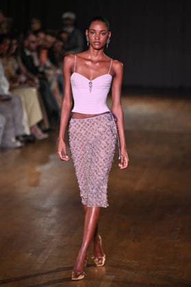 PFW Georges Hobeika Runway A model walks the runway at the Georges Hobeika show during Fashion Week in Paris, France on March 7, 2026. Photo by Julien Reynaud APS-Medias ABACAPRESS.COM Paris France  Copyright: xReynaudxJulien APS-Medias ABACAx