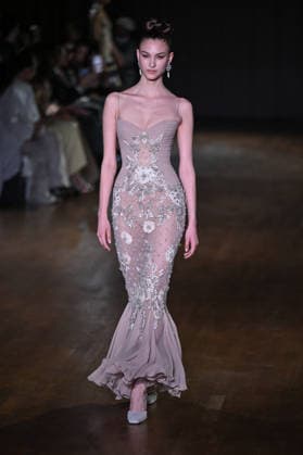 PFW Georges Hobeika Runway A model walks the runway at the Georges Hobeika show during Fashion Week in Paris, France on March 7, 2026. Photo by Julien Reynaud APS-Medias ABACAPRESS.COM Paris France  Copyright: xReynaudxJulien APS-Medias ABACAx