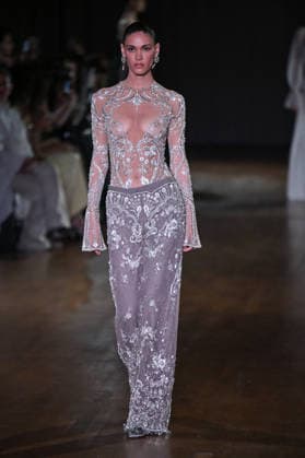 PFW Georges Hobeika Runway A model walks the runway at the Georges Hobeika show during Fashion Week in Paris, France on March 7, 2026. Photo by Julien Reynaud APS-Medias ABACAPRESS.COM Paris France  Copyright: xReynaudxJulien APS-Medias ABACAx