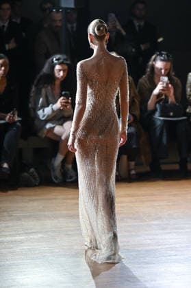PFW Georges Hobeika Runway A model walks the runway at the Georges Hobeika show during Fashion Week in Paris, France on March 7, 2026. Photo by Julien Reynaud APS-Medias ABACAPRESS.COM Paris France  Copyright: xReynaudxJulien APS-Medias ABACAx