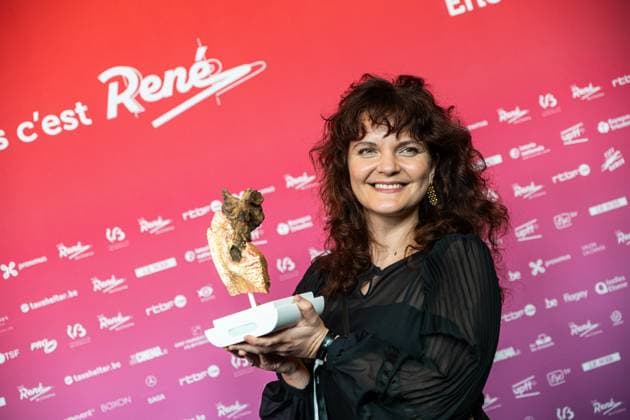 La moisson of Alice D Hauwe winner of best short film poses for the photographer at the 15th edition of the Rene du Cinema film awards ceremony, Saturday 07 March 2026, in Brussels. The awards are rewarded to movies of Belgian French-speaking producers.  EMILExWINDAL 166793559