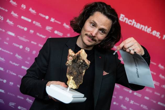 Nicolas Bier winner of the best edition poses for the photographer at the 15th edition of the Rene du Cinema film awards ceremony, Saturday 07 March 2026, in Brussels. The awards are rewarded to movies of Belgian French-speaking producers.  EMILExWINDAL 166796924