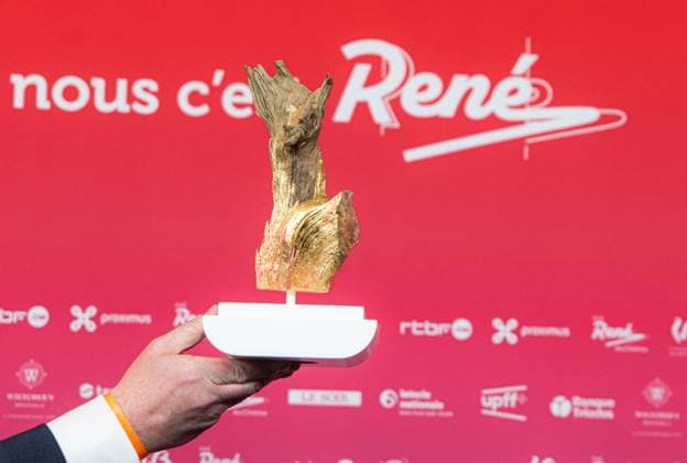RenÃ s new trophy pictured at the 15th edition of the Rene du Cinema film awards ceremony, Saturday 07 March 2026, in Brussels. The awards are rewarded to movies of Belgian French-speaking producers.  EMILExWINDAL 166796934