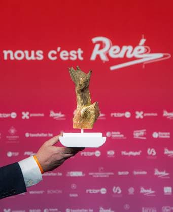 RenÃ s new trophy pictured at the 15th edition of the Rene du Cinema film awards ceremony, Saturday 07 March 2026, in Brussels. The awards are rewarded to movies of Belgian French-speaking producers.  EMILExWINDAL 166796935