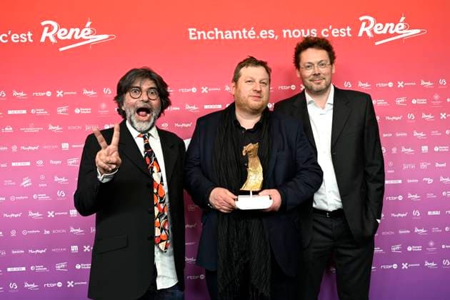 The 15th René du Cinéma Awards Ceremony BRUSSELS, BELGIUM - MARCH 07 : Meilleur son : Philippe Charbonnel, Bertrand Boudaud, Gurwal Coic-Gallas (Flow) pictured during the 15th René du Cinéma Awards Ceremony on March 7, 2026 in Brussels, Belgium, 07 03 2026 Brussels Belgium  Copyright: xDidierxLebrunx