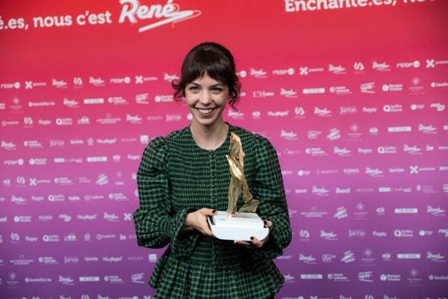 Winner of the Best Supporting Actress, Salome Dewaels (Nino) poses for the photographer at the 15th edition of the Rene du Cinema film awards ceremony, Saturday 07 March 2026, in Brussels. The awards are rewarded to movies of Belgian French-speaking producers.  EMILExWINDAL 166801465
