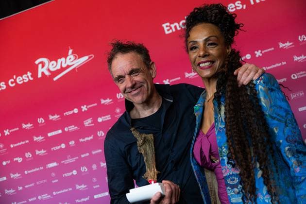 Winner of Best Documentary, Soundtrack to a coup d Etat of Johan Grimonprez pose for the photographer at the 15th edition of the Rene du Cinema film awards ceremony, Saturday 07 March 2026, in Brussels. The awards are rewarded to movies of Belgian French-speaking producers.  EMILExWINDAL 166803077
