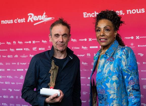 Winner of Best Documentary, Soundtrack to a coup d Etat of Johan Grimonprez pose for the photographer at the 15th edition of the Rene du Cinema film awards ceremony, Saturday 07 March 2026, in Brussels. The awards are rewarded to movies of Belgian French-speaking producers.  EMILExWINDAL 166803123