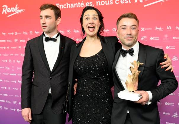 The 15th René du Cinéma Awards Ceremony BRUSSELS, BELGIUM - MARCH 07 : Meilleure actrice : Myriem Akheddiou (On vous croit) & Meilleur film : Arnaud Ponthière et Arnaud Dufeys (On vous croit) pictured during the 15th René du Cinéma Awards Ceremony on March 7, 2026 in Brussels, Belgium, 07 03 2026 Brussels Belgium  Copyright: xDidierxLebrunx