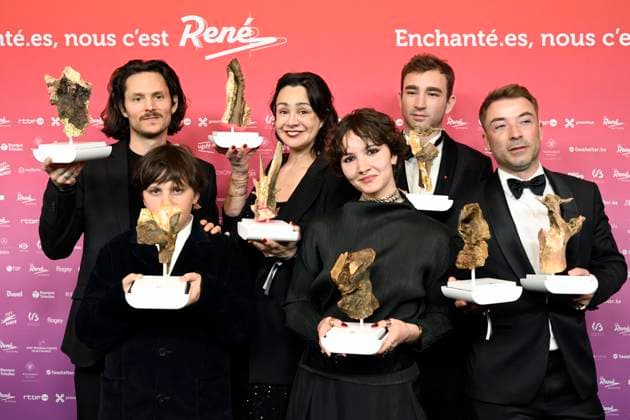 The 15th René du Cinéma Awards Ceremony BRUSSELS, BELGIUM - MARCH 07 : Meilleur montage : Nicolas Bier (On vous croit) & Meilleure actrice : Myriem Akheddiou (On vous croit) & Meilleur film : Arnaud Ponthière et Arnaud Dufeys (On vous croit) pictured during the 15th René du Cinéma Awards Ceremony on March 7, 2026 in Brussels, Belgium, 07 03 2026 Brussels Belgium  Copyright: xDidierxLebrunx
