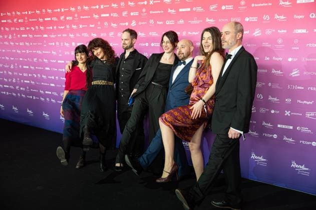 Autokar team poses for the photographer before the 15th edition of the Rene du Cinema film awards ceremony, Saturday 07 March 2026, in Brussels. The awards are rewarded to movies of Belgian French-speaking producers.  EMILExWINDAL 166821633