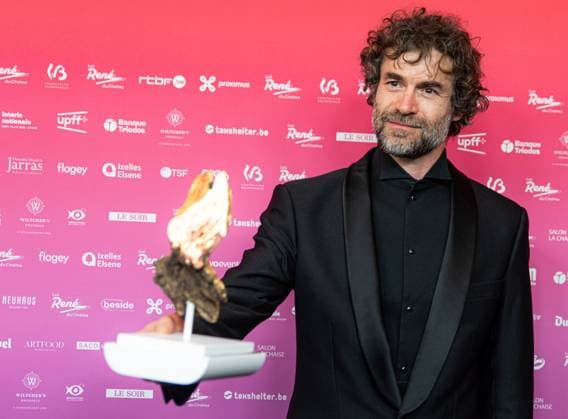 Winner of the Best Actor Award, Yannick Renier (Reflet dans un diamant mort) poses for the photographer at the 15th edition of the Rene du Cinema film awards ceremony, Saturday 07 March 2026, in Brussels. The awards are rewarded to movies of Belgian French-speaking producers.  EMILExWINDAL 166821877