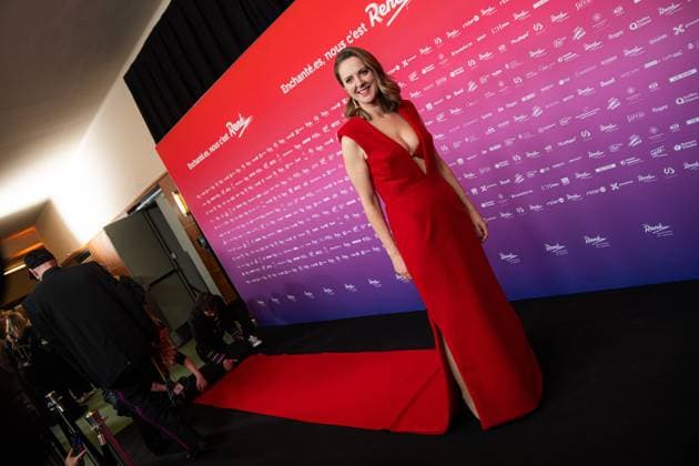 Belgian journalist and comedian Charline Vanhoenacker poses for the photographer at the 15th edition of the Rene du Cinema film awards ceremony, Saturday 07 March 2026, in Brussels. The awards are rewarded to movies of Belgian French-speaking producers.  EMILExWINDAL 166821942