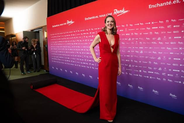 Belgian journalist and comedian Charline Vanhoenacker poses for the photographer at the 15th edition of the Rene du Cinema film awards ceremony, Saturday 07 March 2026, in Brussels. The awards are rewarded to movies of Belgian French-speaking producers.  EMILExWINDAL 166821950